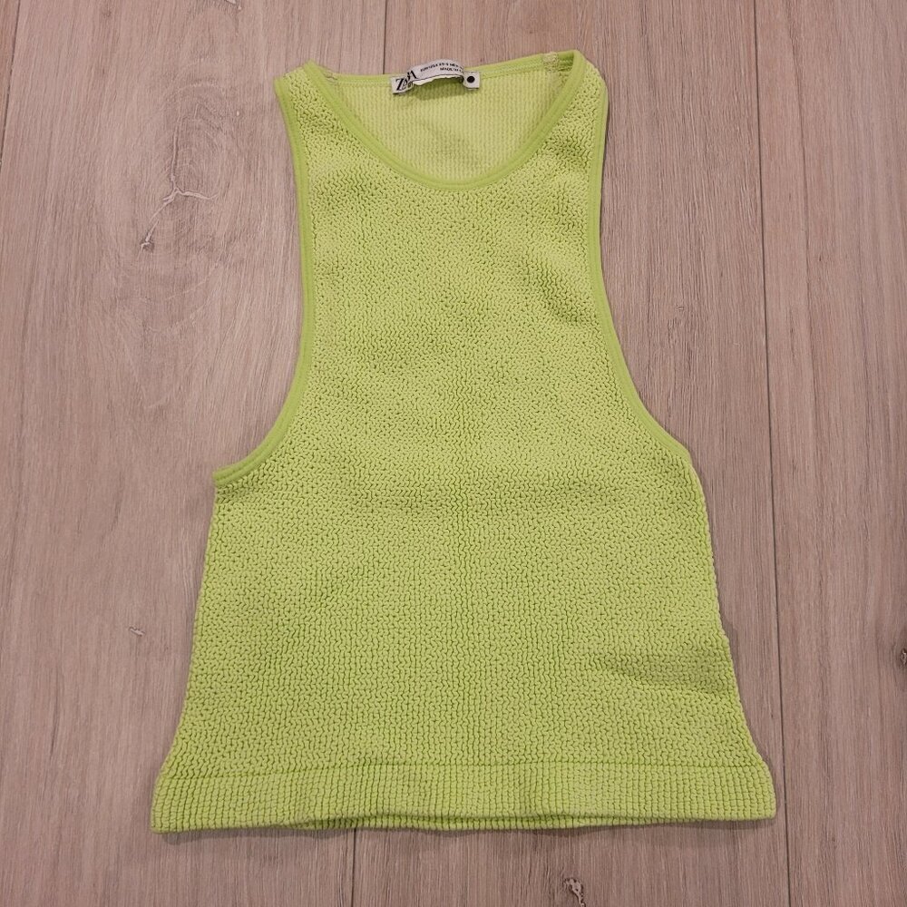 ZARA | Stretch Crop Textured Tank Top | Sz. XS/S